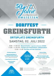 Read more about the article FF Greinsfurth gestaltet Dorffest mit: 50 Jahre Großgemeinde Amstetten